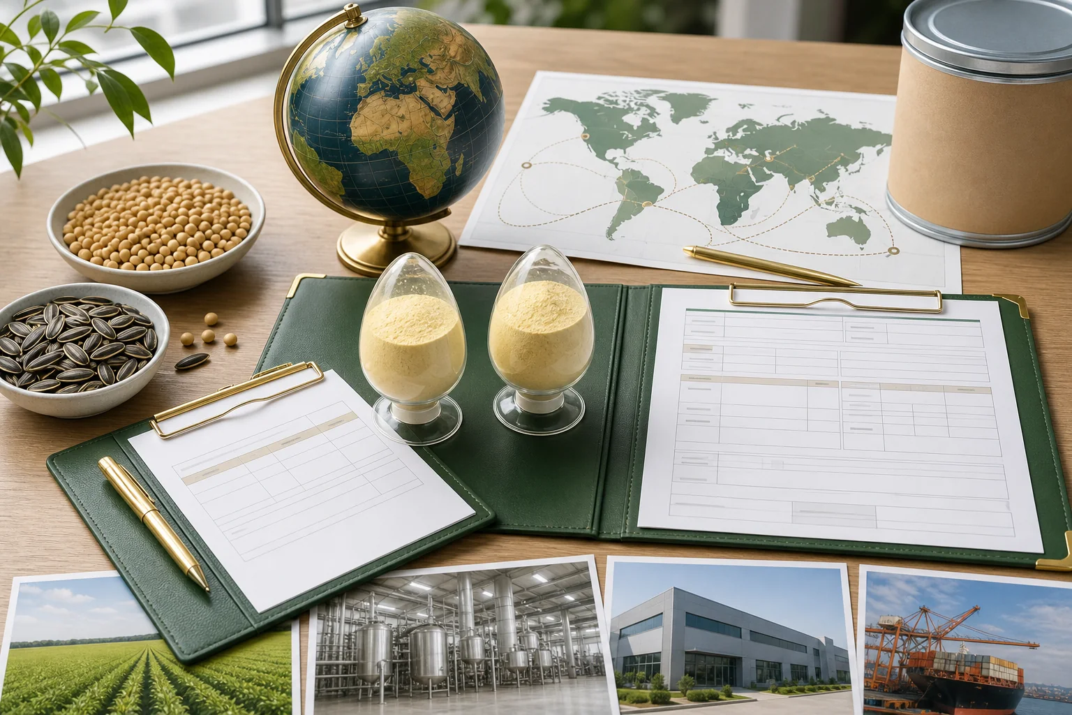 Global phosphatidylserine sourcing guide with source samples documents factory and shipping context